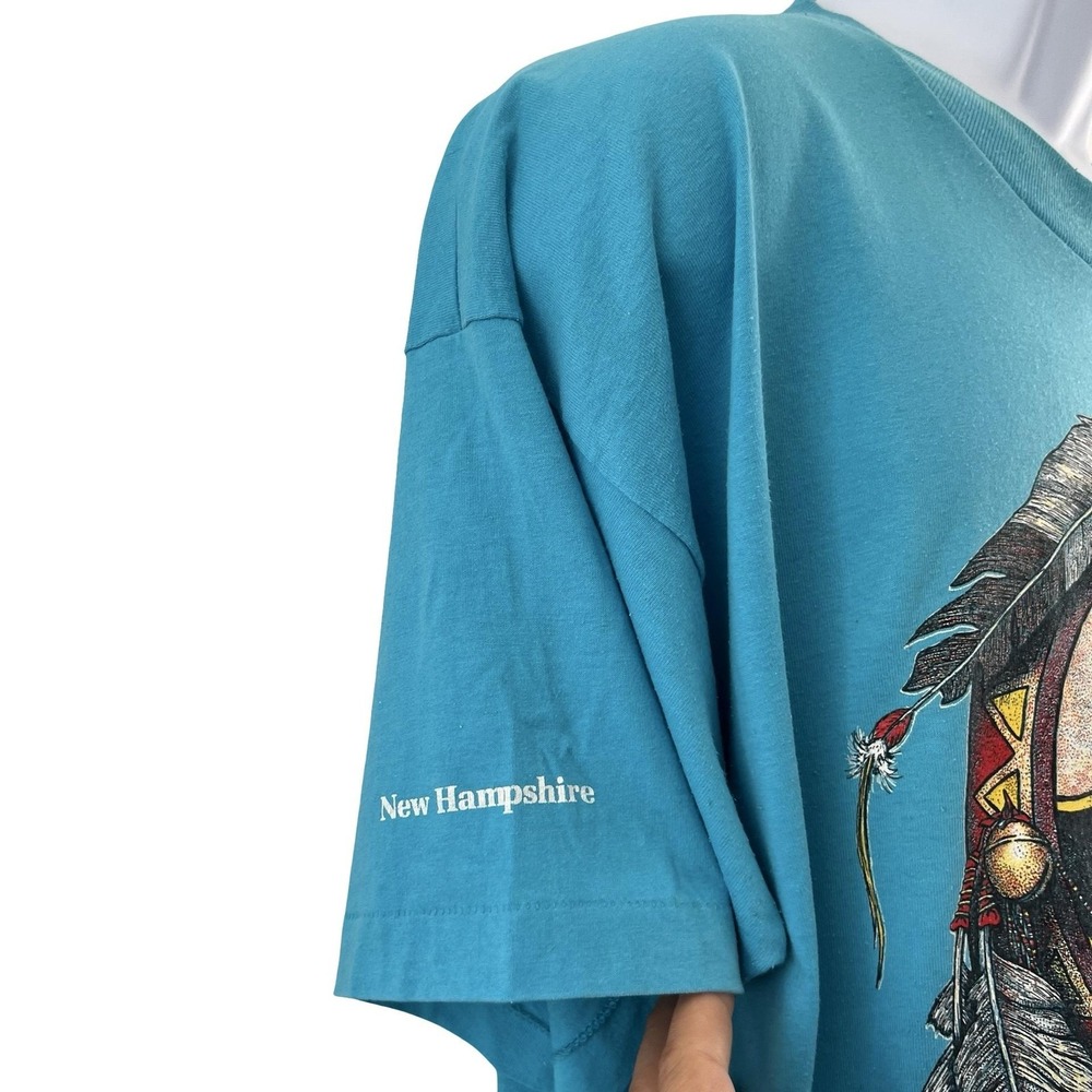 Vintage Wolf Dreamcatcher Shirt Mens 2XL New Hampshire Native Graphic 90s Tee - Picture 5 of 15